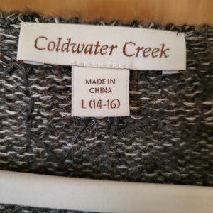 Coldwater Creek Large Gray 3/4 Sleeve Sweater with lovely bead work